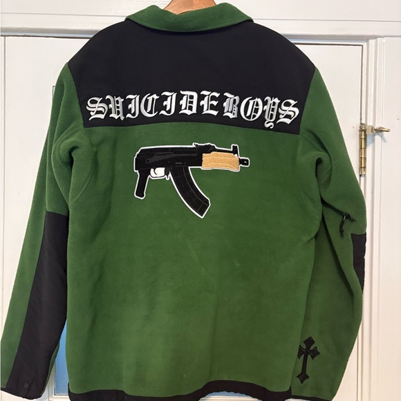 Custom The North Face Green Denali Jacket Suicideboys G59 FTP - Picture 1 of 7